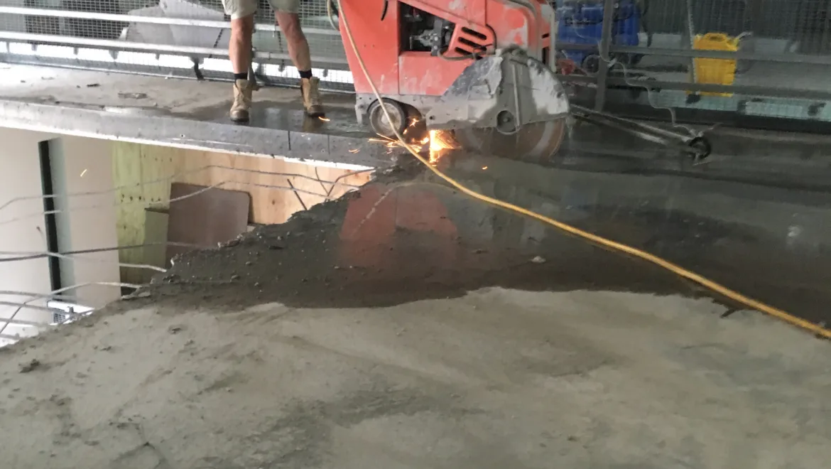 Sirius concrete floor sawing equipment at work